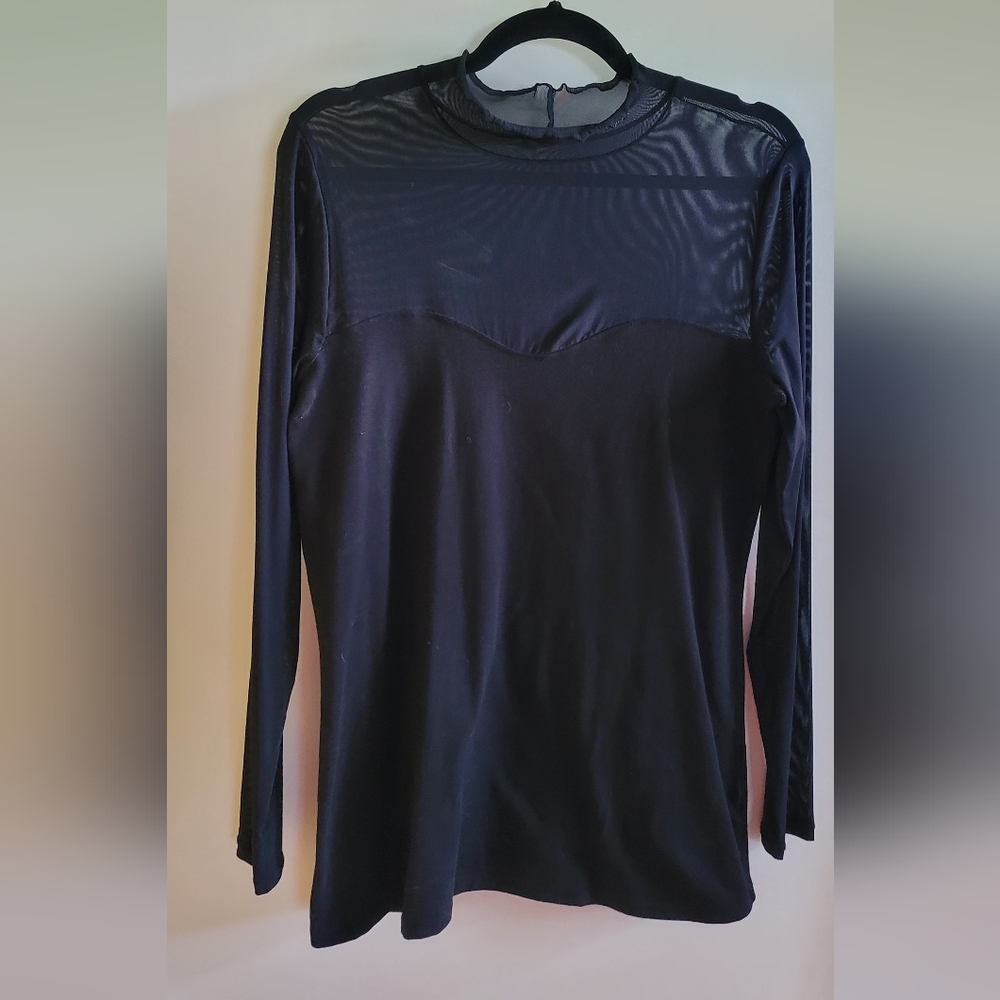 Torrid Black Mesh Sweetheart Top